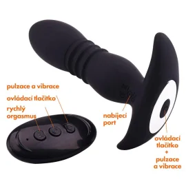 BASIC X Rafael vibračný análny kolík na diaľkové ovládanie čierny
