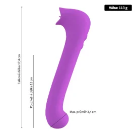 Romant Lucas obojstranný vibrátor s kmitajúcim jazýčkom fialový