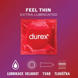 Durex kondómy Feel Thin Extra Lubricated 24 ks