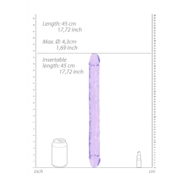 Realrock Obojstranné dildo 45 cm - fialové