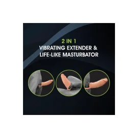 NMC Extendor 2v1 vibračný návlek na penis a masturbátor 23 cm