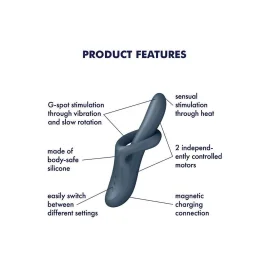 Satisfyer Heat Flex 4 rabbit vibrátor - šedý