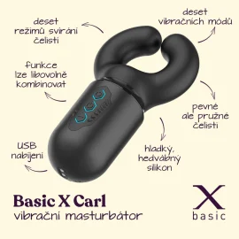 BASIC X Carl vibračný masturbátor s pohyblivými čeľusťami