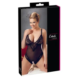 Cottelli Curves body s čipkou - čierne