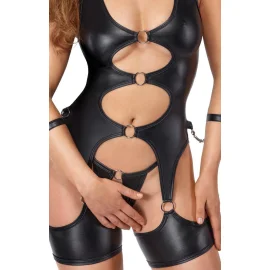 Cottelli Bondage Set body a tangá - čierny