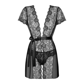Obsessive Alluria peignoir - černý: S/M