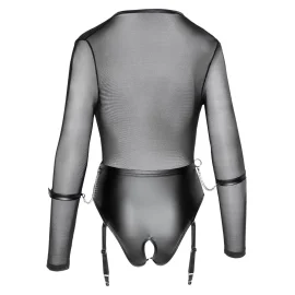 Cottelli Bondage Body s dlhým rukávom čierne M