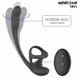 Addicted Toys Erekční kroužek s se stimulátorem prostaty a varlat