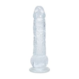 Realrock gélové dildo s prísavkou 14,5 cm transparentné
