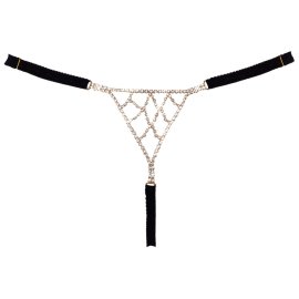 Cottelli Lingerie tanga se zlatou ozdobou s kamínky