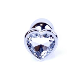 MyLove Silver análny kolík so srdiečkom S číry