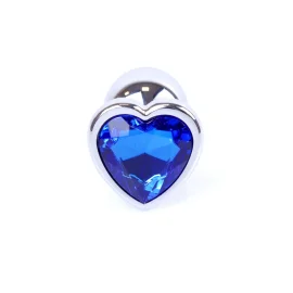 HeavyFun Silver Heart anální kolík se srdíčkem S modrý