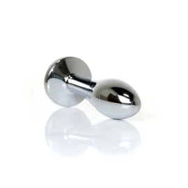 HeavyFun Silver Plug anální kolík s kamínkem S čirý