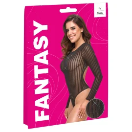 Cottelli Body s proužky a zavazováním vzadu - černé