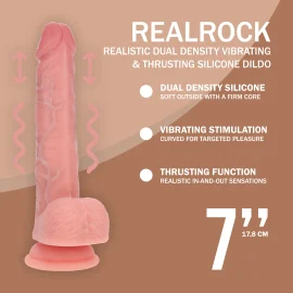 RealRock Dual Density Realistický vibrátor s přirážením 20,3 cm