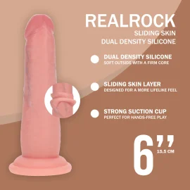 RealRock Dual Density and Sliding realistické dildo 17,4 cm