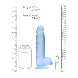 Realrock gelové dildo s přísavkou 21,5 cm modré