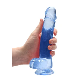 Realrock gelové dildo s přísavkou 21,5 cm modré