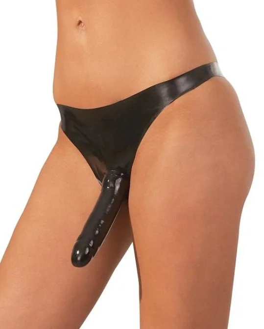 LateX Latexové nohavičky s dildami 2 v 1 S-L