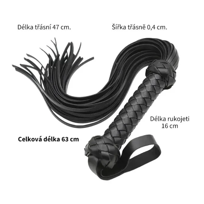 BASIC X kožený bičík čierny