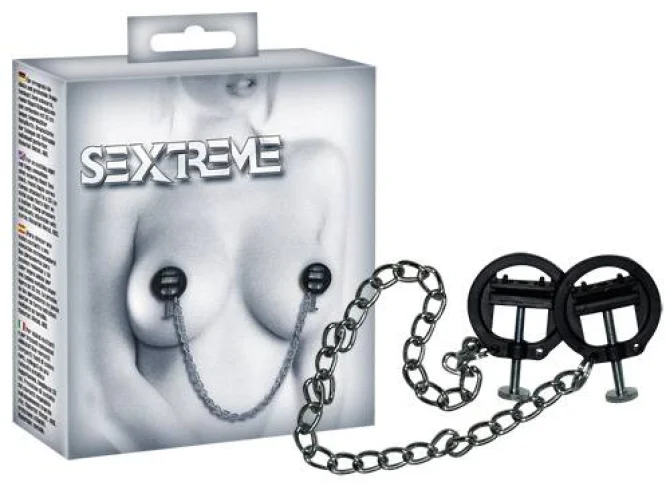 Sextreme Škripce na bradavky uťahovacie s retiazkou