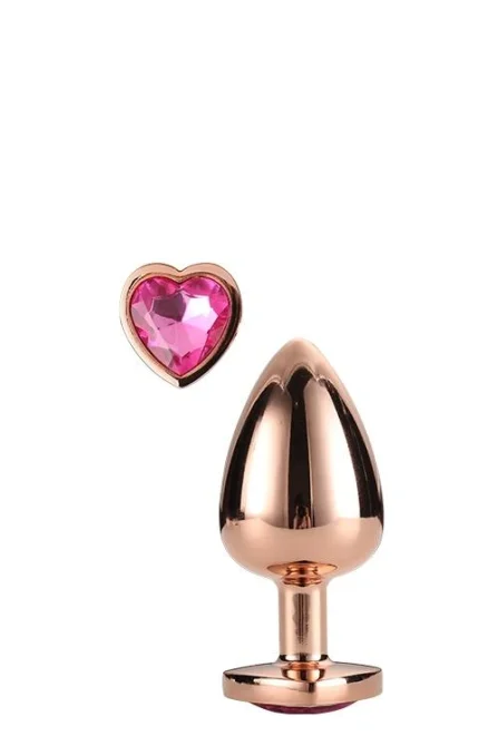 Gleaming Love análny kolík rosegold ružové srdce S