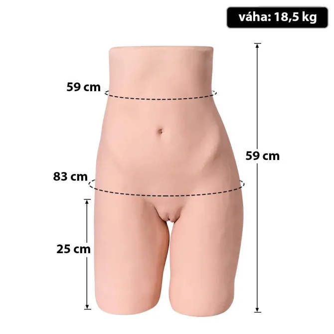 BASIC X Brenda nevibračný masturbátor ženské torzo