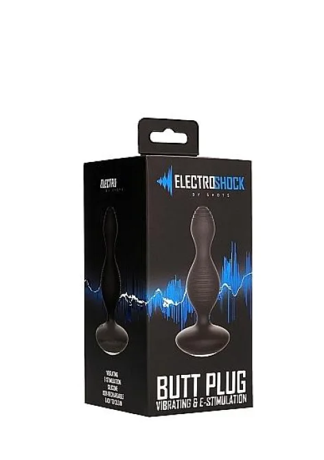 Electroshock vibračný análny kolík - čierny