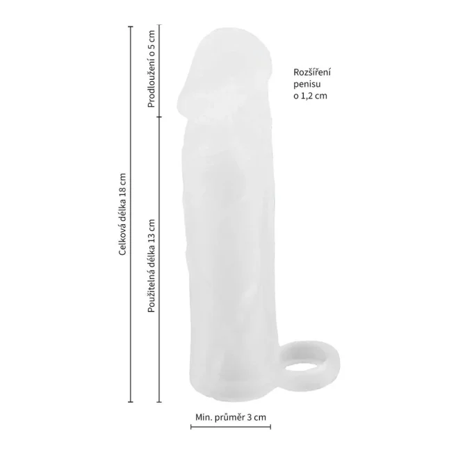 BASIC X Návlek na penis M - transparentný
