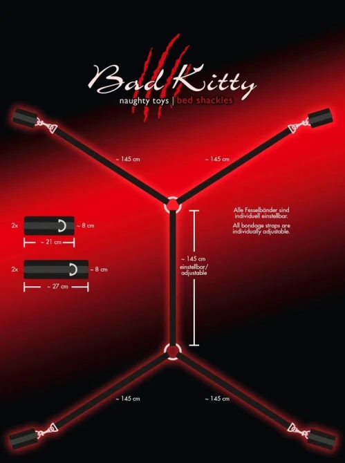 Bad Kitty Bed Shackles 4-dielna sada pút II.