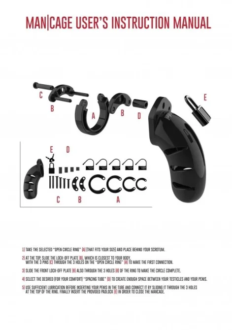 ManCage Model 13 Klietka na penis 6 cm - čierna