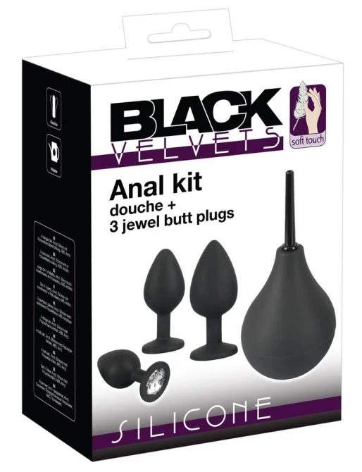 Black Velvets Set 3 análnych kolíkov a sprchy