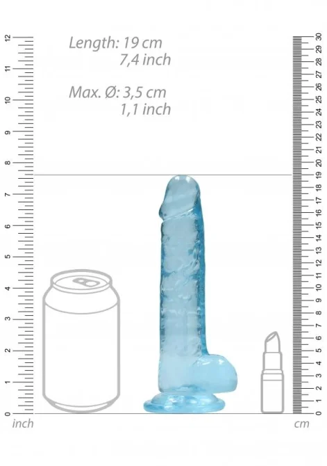 Realrock gélové dildo s prísavkou 17 cm modré