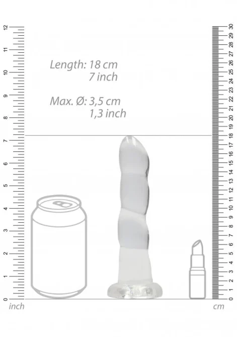 REALROCK Non Realistic dildo 18 cm - transparentné