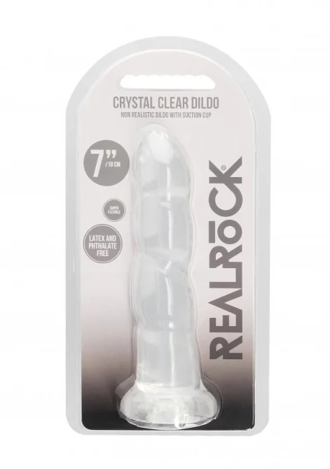 REALROCK Non Realistic dildo 18 cm - transparentné