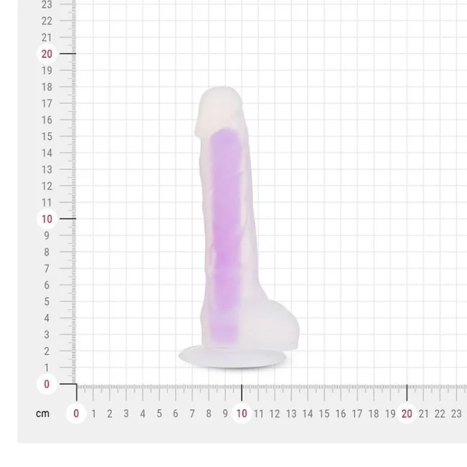 BOOM silikónové dildo svietiace v tme fialové