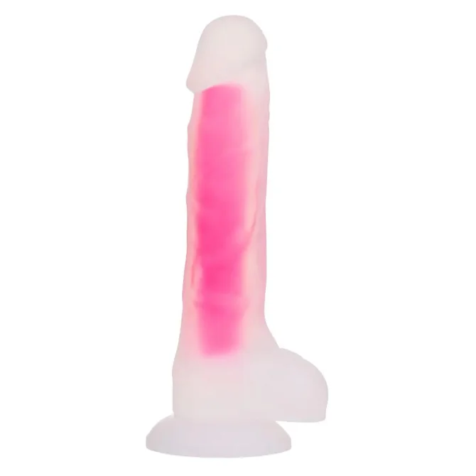 BOOM silikónové dildo svietiace v tme ružové