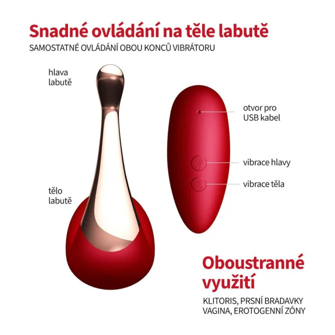 BASIC X The Swan vibrátor na klitoris červený