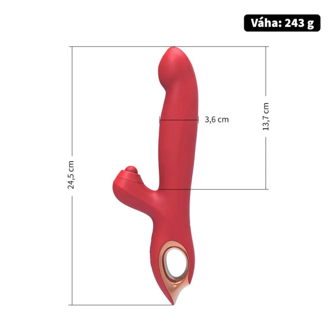 BASIC X Pointer multifunkčný vibrátor červený