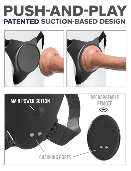 Body Dock G-spot Pre Strap-on postroj s vnútorným vibrátorom