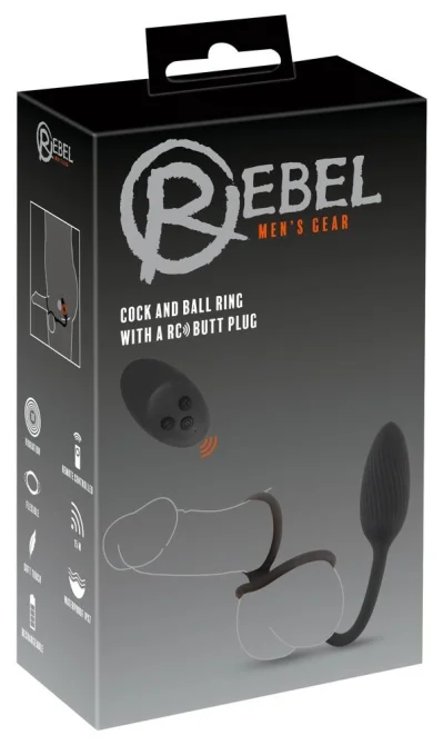 Rebel Erekčný krúžok a vibračný análny kolík