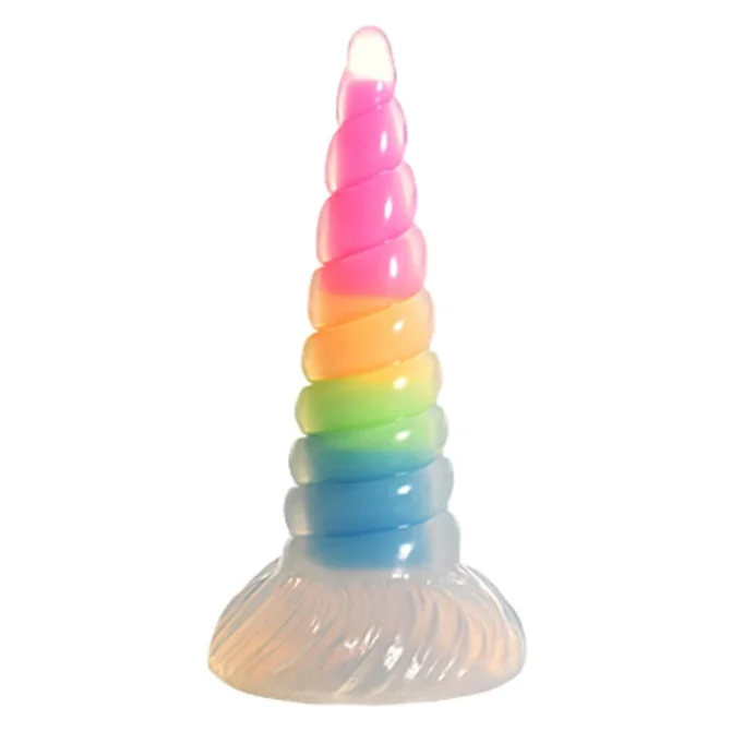 XR Brands dildo UniGlow - Glow-in-the-Dark Rainbow