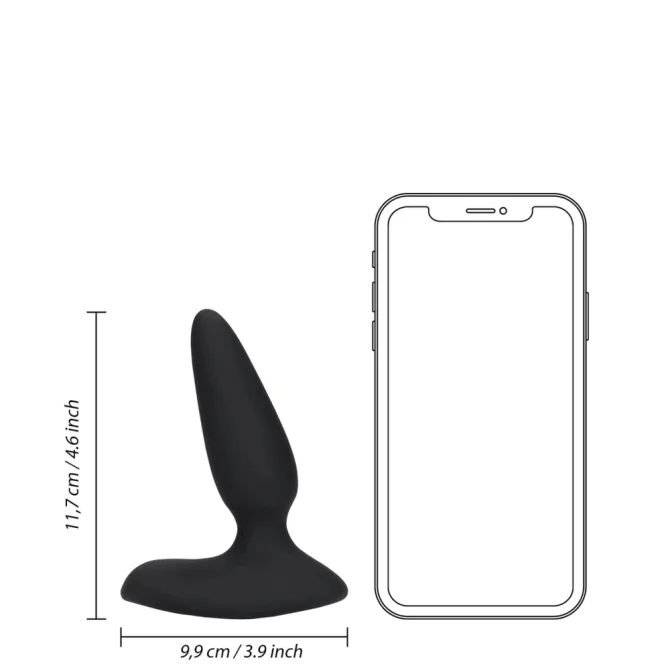 Loveline Smooth vibračný análny kolík s diaľkovým ovládačom - čierny