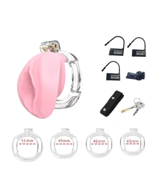 P-CAGE PC10 Klietka na penis Pussy - ružová