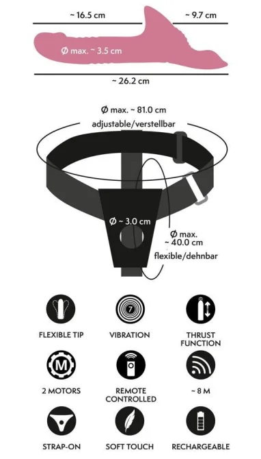 You2toys Strap-On Set s vibrátorom