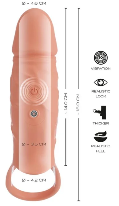 RealistiXXX RealSleeve vibračný návlek na penis uzavretý