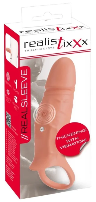RealistiXXX RealSleeve vibračný návlek na penis uzavretý