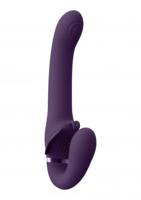 VIVE Satu Pulzačný a vibračný strap-on - fialový