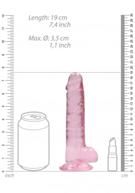Realrock gélové dildo s prísavkou 17 cm ružové