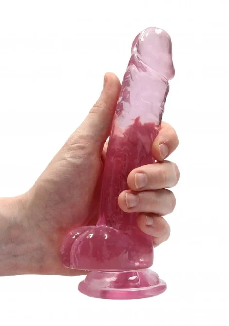 Realrock gélové dildo s prísavkou 17 cm ružové